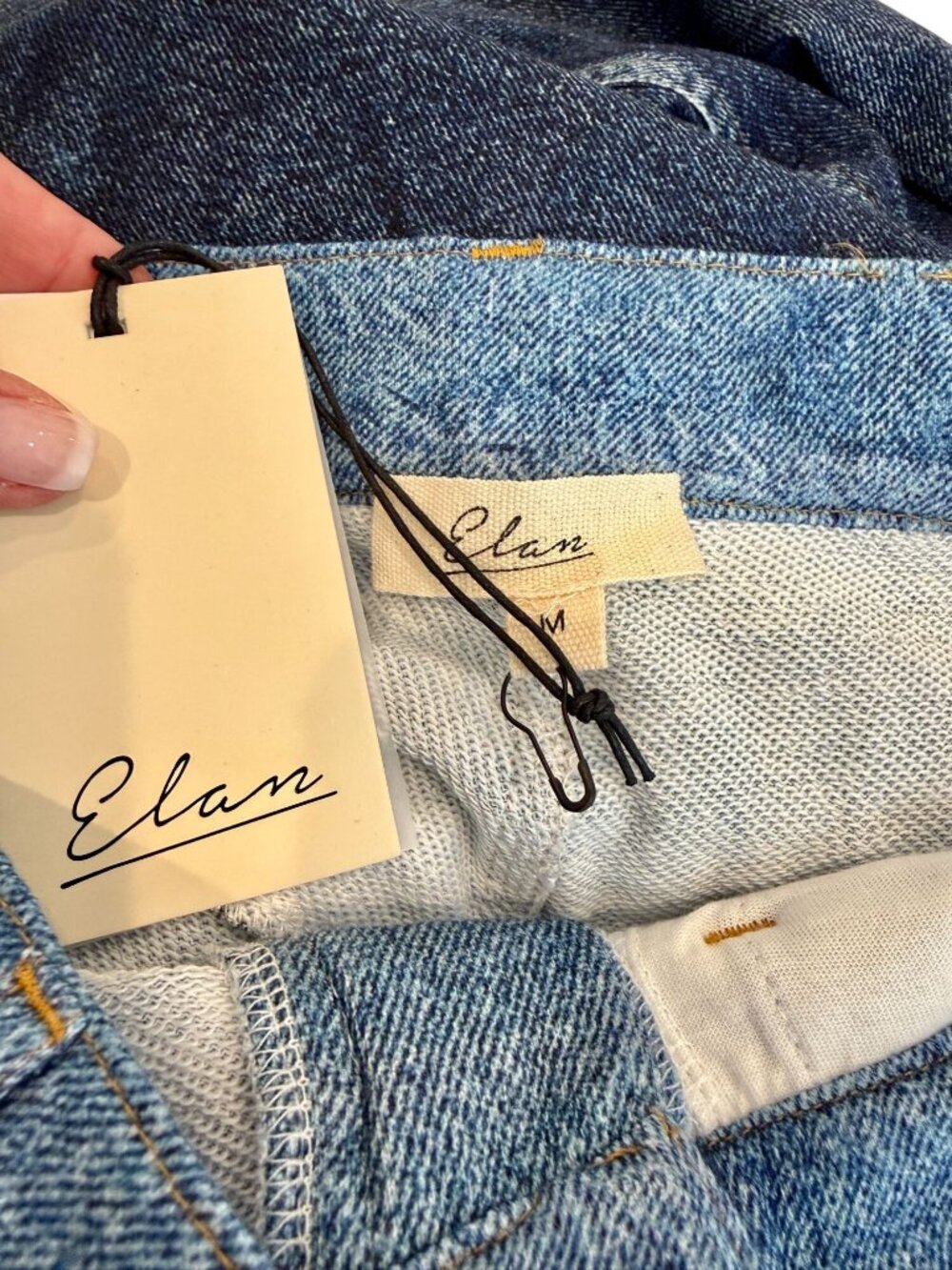 Elan Jade Sweatpant Jean Colorblock NWT - Size M - Picture 6 of 8